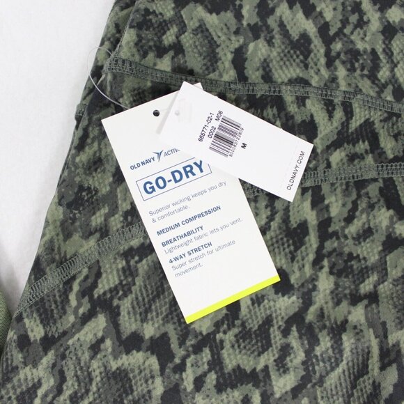Old Navy Womens Green Snake Skin Pattern High Rise Elevate Leggings M 7/8 Ankle - Picture 3 of 5
